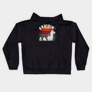 Sloth Sleeping On Llama Cruisin’ Kids Hoodie